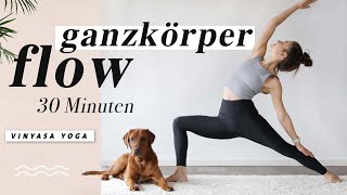 Yoga Ganzkörper Flow für Kraft Energie und Beweglichkeit  30 Minuten  macht happy amp wach [upl. by Etan]