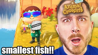 Lets Play Animal Crossing Catching The SMALLEST Fish In The Game [upl. by Joseph21]