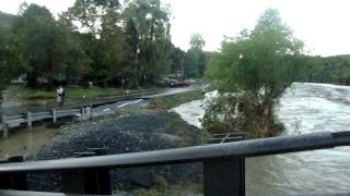 West Hartford VT Bridge Flooding During Hurricane Irene [upl. by Eelyk362]