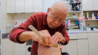 💈MAKE YOU SLEEP 85 Yr Old JAPANESE BARBER SWEARS By TRADITION Atami Japan ASMR [upl. by Krever140]