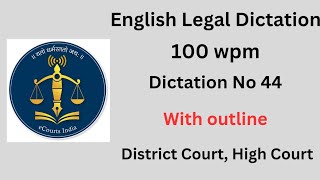 English Legal Dictation 100 wpm  100 wpm Legal Dictation  Special for District Court High court [upl. by Katinka710]