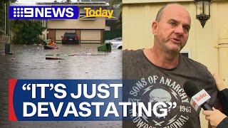 Queensland streets swallowed by rising flood waters  9 News Australia [upl. by Arbba]