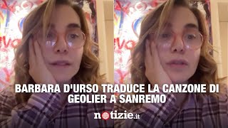 Barbara dUrso traduce la canzone di Geolier a Sanremo [upl. by Koo]