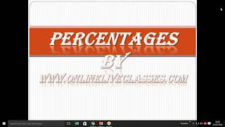 Percentages  Online Live Classes  Online Test Series [upl. by Emmet]