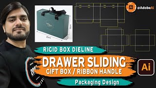 Drawer Sliding Gift Box with Ribbon Handle Rigid Box Dyeline [upl. by Gerri]