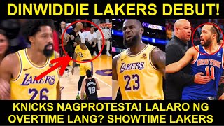 SHOWTIME Lebron at Lakers sa DEBUT ni Dinwiddie  Knicks NAGPROTESTA sa NBA [upl. by Alauqahs]