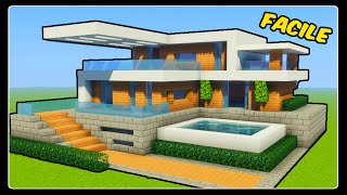 TUTO GRANDE VILLA MODERNE FACILE A FAIRE  MINECRAFT [upl. by Ahsakal]