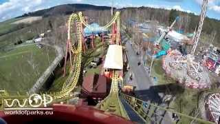 Freizeitland Geiselwind Boomerang  On Ride amp Off Ride Video HD Achterbahn [upl. by Ernestus]