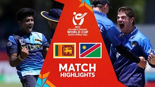 Sri Lanka v Namibia  Match Highlights  U19 CWC 2024 [upl. by Asaret]