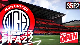 OUR BRAND NEW STADIUM  FIFA 22 MGH UNITED CAREER MODE S5E2 [upl. by Tiffy389]