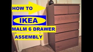 How to assemble IKEA Malm 6 drawer chest [upl. by Rentschler404]