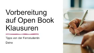 Open Book Klausur Vorbereitung im Fernstudium [upl. by Ynohtnakram952]