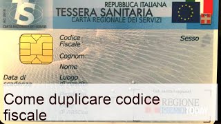 Come duplicare codice fiscale [upl. by Nnyliak]