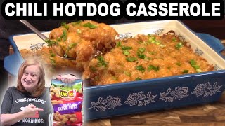 CHILI HOT DOG TATER TOT CASSEROLE [upl. by Dukey416]