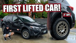 Subaru Crosstrek GETS LIFTED Trails by Grimmspeed Lift Kit and Fifteen52 Traverse MX Install 4K [upl. by Reace]