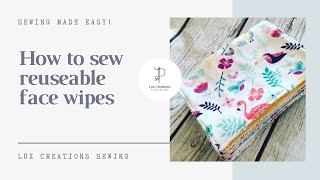 How to make reusable face wipes  make face wipes How to sew reuseable wipes [upl. by Ewolram]