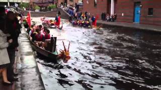 Dragon Boat Racing in Brindley Place Birmingham [upl. by Ingraham588]