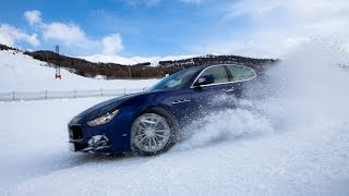 Markku Alén drives Maserati Ghibli on ski slope Teknavi [upl. by Zacharia]