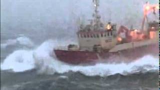 Fishing Boat Becomes Airborne in Winter Icelandic Seas [upl. by Nnylarak]