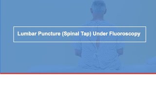 Lumbar Puncture Spinal Tap Under Fluoroscopy [upl. by Euqinomad607]