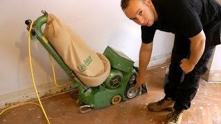 How To Use A Belt or Drum Floor Sander demonstration and theory [upl. by Beckie496]