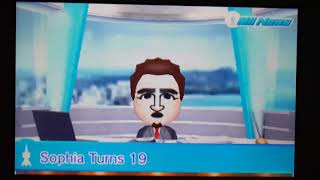 Tomodachi Life  Mii News  Sophia Turns 19 [upl. by Moreta]