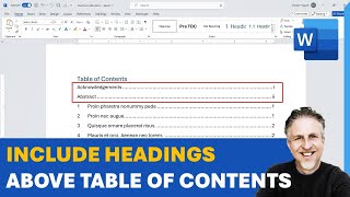 How to Include Headings that Appear Before the Table of Contents in the Table of Contents [upl. by Stuckey294]