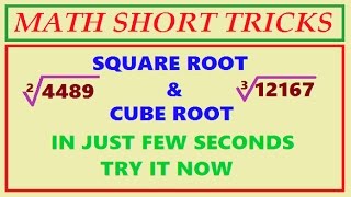 How to find SQUARE ROOT amp CUBE ROOT of any number easily and immediately [upl. by Ammon]