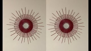 DIY Starburst Mirror Wall Art Decor with Wooden Skewers and Gems MadeByFate 168 [upl. by Sibelle874]