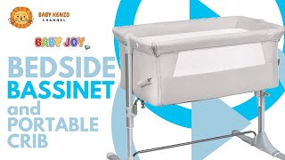 BABY JOY Bedside Bassinet Co Sleeper Portable Crib 👶 Review [upl. by Clapp]