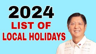 LIST OF HOLIDAYS 2024 [upl. by Feerahs237]