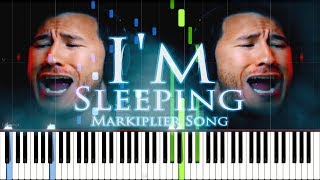 Im Sleeping  Markiplier Song by Endigo Synthesia Piano Tutorial [upl. by Bergen]