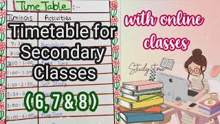 Best Timetable For Secondary Classes  6 7 amp 8   Syeda Warisha [upl. by Mirisola256]