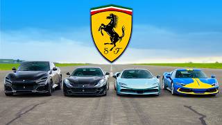 Ferrari Purosangue v 812 v SF90 v 296 GTB DRAG RACE [upl. by Roleat194]