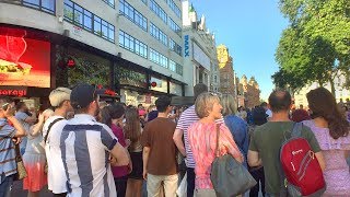 LONDON WALK from Tottenham Court Road Station to Leicester Square  England [upl. by Marfe]