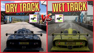 Forza Horizon 5  DRY vs WET  Whats the time difference Slicks vs semi slicks [upl. by Icnarf698]