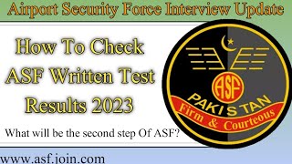 how to check Asf written test results  Asf Results  asf written test results 2023  Asf interview [upl. by Ayanahs114]