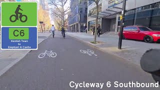 Kentish Town to Elephant amp Castle on Cycleway 6 [upl. by Atilamrac997]