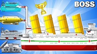 MEGA BOSS HMHS BRITANNIC vs MEGA TANK  Cartoons about tankNina tank cartoon [upl. by Ybbor]