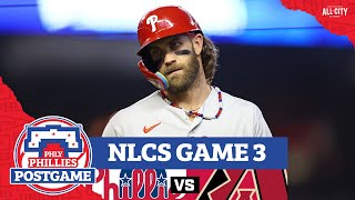 The Philadelphia Phillies drop game 3 of the NLCS Phils lead series 21 PHLY Phillies podcast [upl. by Hampton]