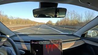 Tesla Model 3 Performance 250kmh on German Autobahn  Verbrauch [upl. by Veleda]