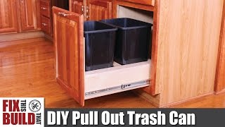 DIY Pull Out Trash Can in a Kitchen Cabinet  How to [upl. by Ettedo]