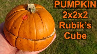 Halloween Pumpkin Rubiks Cube puzzle edible amp fully functional [upl. by Eachern90]