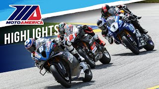 CLOSE MOTORCYCLE RACE MotoAmerica Medallia Superbike Race 2 Highlights at Road Atlanta 2023 [upl. by Ailemrac]