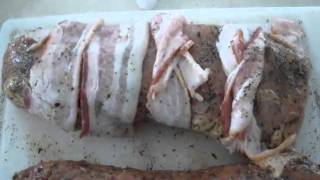 Applewood smoked pork tenderloin wrapped in bacon  Neds Psychedelic Cooking Show [upl. by Brandes]