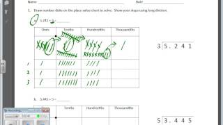 October 15 Math Module 1 Lesson 14 Division with Decimals Using Place Value Chart [upl. by Reffinnej]