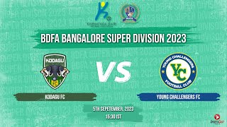 KODAGU FC VS YOUNG CHALLENGERS FC  MATCH 36  BDFA BANGALORE SUPER DIVISION [upl. by Fadden]