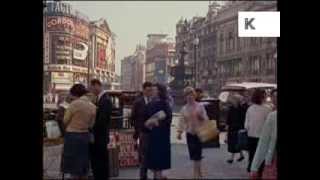 Late 1950s Early 1960s Piccadilly Circus London Stunning 35mm Colour Footage [upl. by Airda]