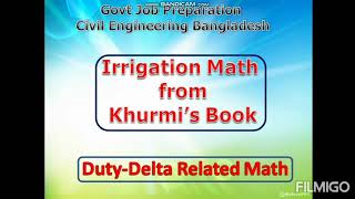 Duty Delta Related Math Irrigation Engineering  Govt Job Preparation for Civil Engineering BD [upl. by Aneet]