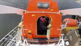 Freefall Lifeboat launch  NSCC Nautical Institute 2014 [upl. by Natrav]